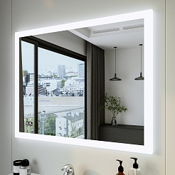 Бриклаер Мебель для ванной Берлин 100 оникс серый с белой ручкой – фотография-13